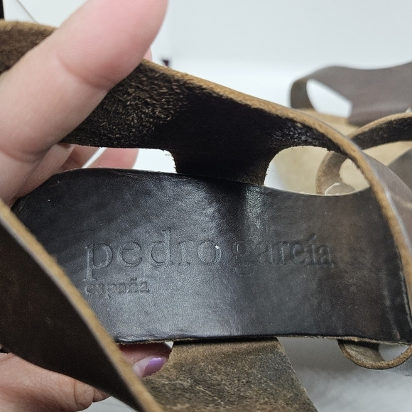 Pedro Garcia brown leather Tex wedge platform sandals EU 39.5 - Picture 10 of 12